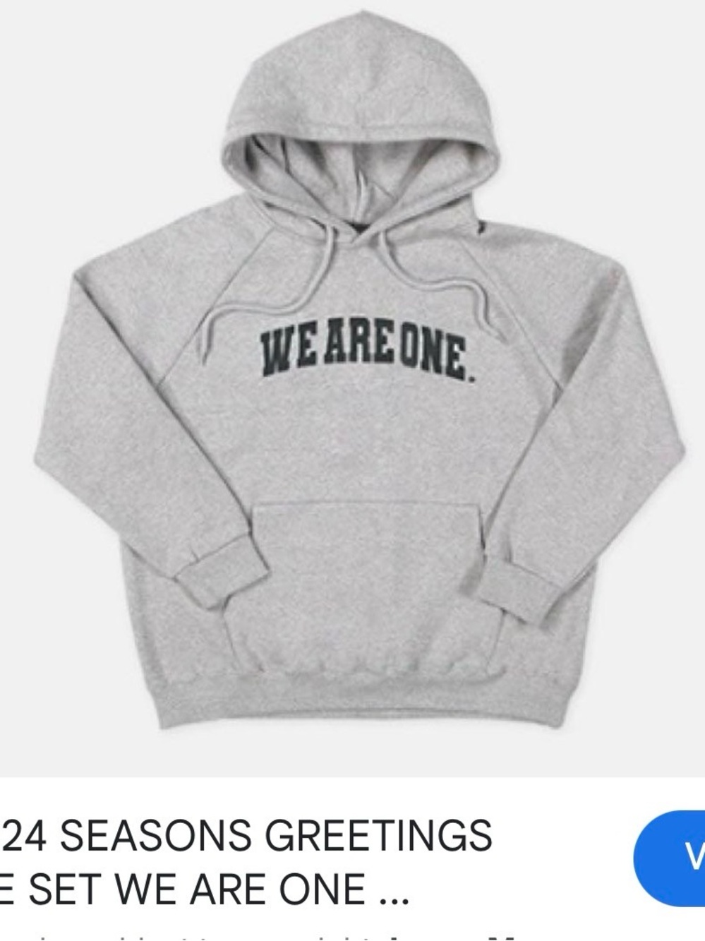 Gray 'WE ARE ONE.' Pullover Hoodie with Olive Lettering